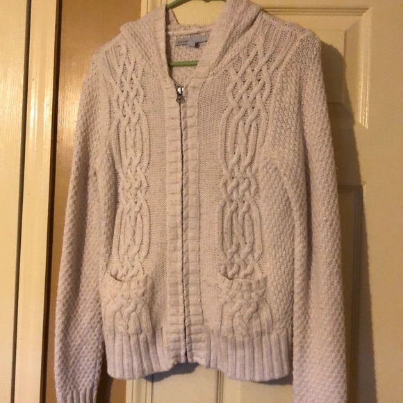 Old Navy Sweaters - Cream hooded zip up sweater with pockets Old Navy Sweaters - Cream hooded zip up sweater with pockets